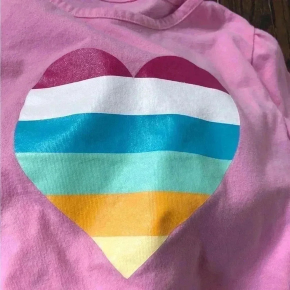 BCBGirls 6 Shimmery Multi-Colored Heart Pink Long-Sleeve Cotton Blouse - Picture 4 of 6